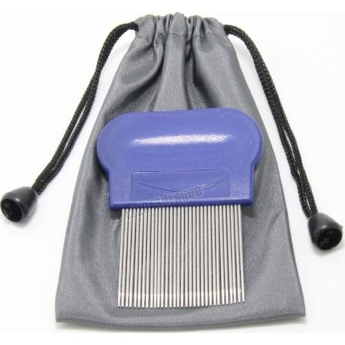 Groover Terminator Lice Comb Kids Hair Rid Headlice stainless steel Metal Teeth Net Flea comb blue
