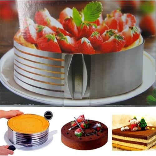 Adjustable Layered Cake Slicer Mold 6-8 inch Cutter Cake Round Shape Bread Cake Slicer Mold Mousse Ring Circle Kithen Tools