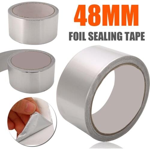 48 Mm Silver Aluminum Foil Adhesive Roll Sealing Tape Strength Adhesive For Pipe Strapping Thermal Resist Duct Repairs