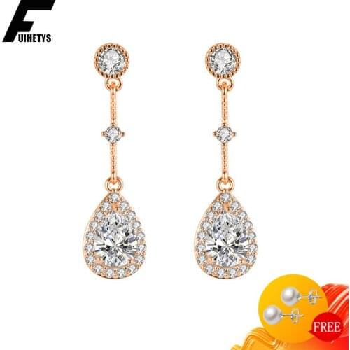 Elegant Drop Earrings 925 Silver Jewelry with Zircon Gemstones Earring for Women Wedding Engagement Party Ornaments Wholesales