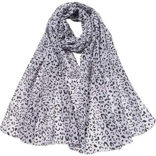 Scarves Silk Scarf Leopard Print Long Soft Chiffon Polka Dot Women Wrap Scarf Shawl Beach Scarves Vintage Travel Light Scarf