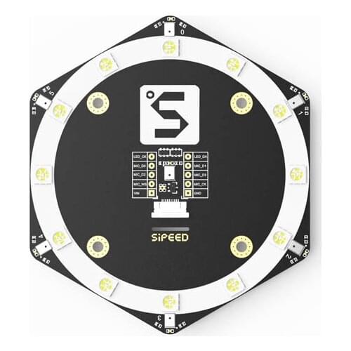 Sipeed 6+1Mic Array Sound Source Localization Beamforming Speech Recognition Microphone Array Straight out I2S interface RGB LED