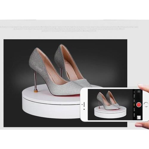 HQ 32X6CM Diameter 360 Degree Electric Rotating Turntable Display Stand Lazy Susan for Photography Shooting Base