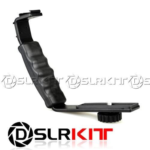 Heavy Duty Photography L-bracket with 2 Standard Flash Hot Shoe Mount Free Ship