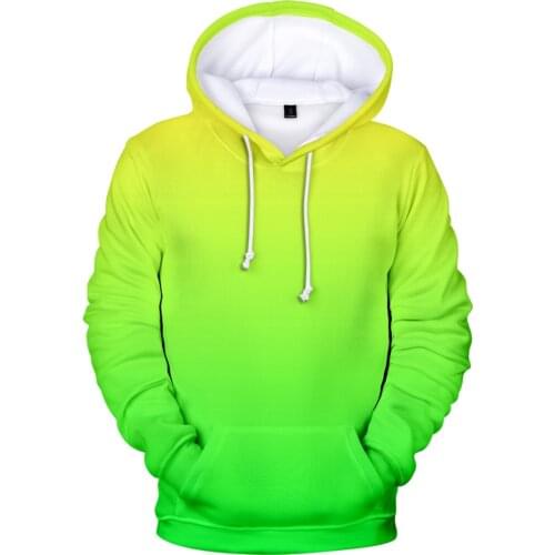 Green Hoodies Mens 2019 Sweatshirt Custom Colourful Gradient Hoodie Men/Women Solid Color Hoody Sportwear Neon hoodie men