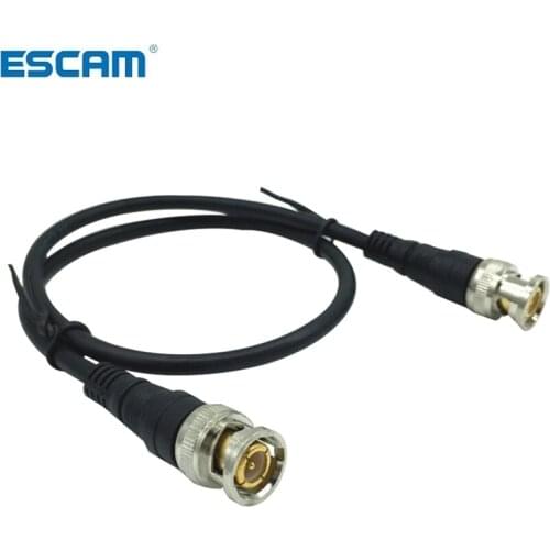 ESCAM Pure Copper BNC Male To Male Straight Crimp Q9 Head HD Monitor Line Double-head Video Cable 0.5 M / 1 M Jumper