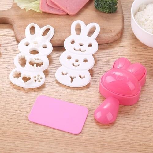 1 Set Creative Animal Rabbit Pattern Rice Ball Molds Punch Sushi Rice Ball Mould DIY Sushi Maker Bento Sushi Tools Gifts