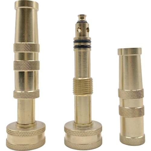 1 Pcs Heavy Four Inch Brass Gun Brass Adjustable Hose Nozzle 3/4 Inch Female Thread Connection Garden Water Connection Fitting