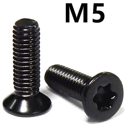 100/50PCS M5x6/8/10/12/14/16/18/50mm GB2673 Black 304 Stainless steel countersunk head torx screw flat six-lobe machine screws