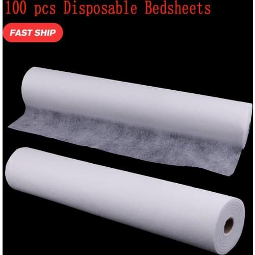100Pcs Disposable Bed Sheet Roll Spa Massage Treatment Chiropractic Tattoo Table Cover Headrest Tissue Roll Disposable Bed Paper