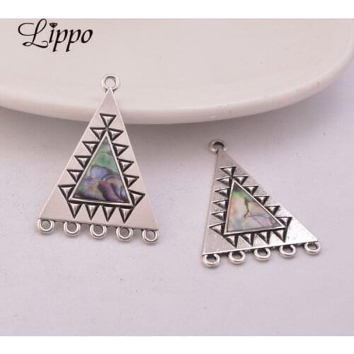 12pcs Zinc Alloy Antique Silver Jewelry Connector Triangle Pendant Jewelry Connector Accessories