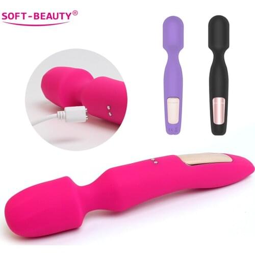 G-spot Dildo Female Vibrator AV Stick USB Rechargeable Massager Powerful Clitoral Stimulator Female Masturbator Female Sex Toys