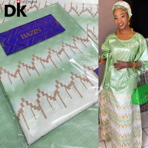 2021 Top Quality Guinea Senegal Basin Riche Original Sewing 5 Yards African Lace Fabric Nigerian Bazin Riche Gextczer Material