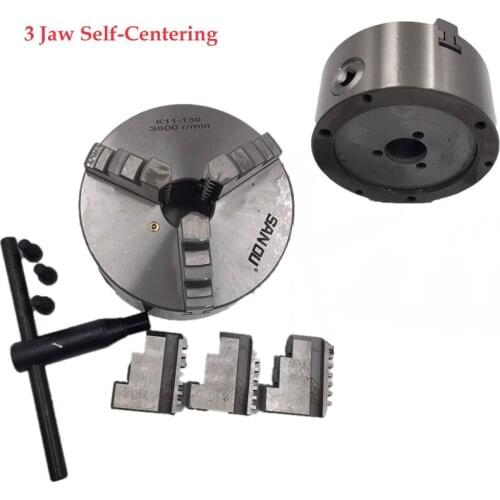 3 Jaw Lathe Chuck 80mm 100mm 125mm 130mm 160mm 200mm Self-centering Metal Chuck CNC Metalworking Tool