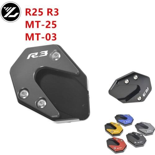 MT-03 MT-25 R25 R3 CNC Side Stand Kickstand Support Plate Foot pads for yamaha yzf-r3 yzf-r25 2014 2015 2016 mt 25 mt 03