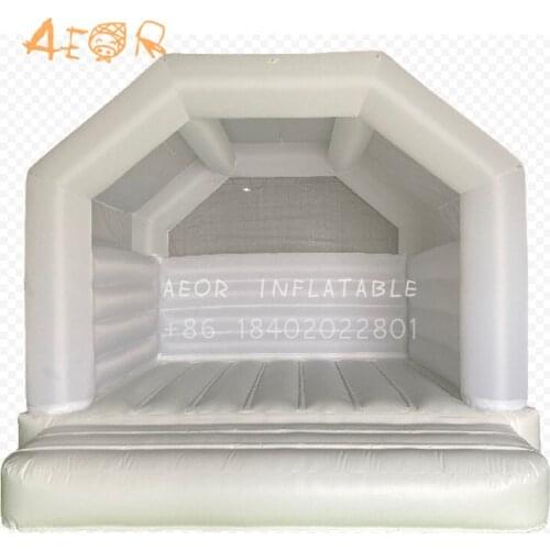 Outdoor White Inflatable Wedding Jumper Bouncer Castle House pastel color moonwalk