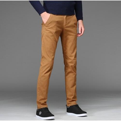 Men Pants Slim Fit Stretch Business Mens Straight Office Formal Autumn 2021 Trousers Man Blue Khaki Black Plus Size 40 42 44 46