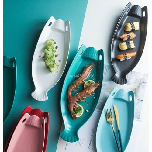 Creative Design Home Ceramic Plate Kitchen Tableware Japanese-style Fruit Plate Steak Plate High-quality Household Tableware