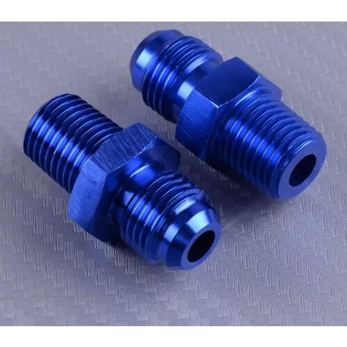 DWCX 2pcs AN6 Transmission Oil Cooler Adapter Blue Metal Fit For GM Turbo 350 400 4L60E 700R4