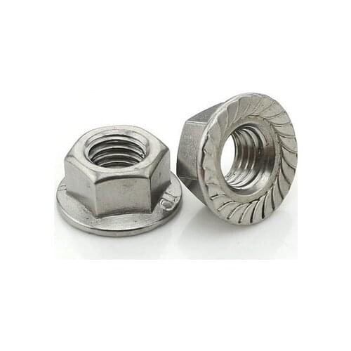 100PCS M3/M4/M5/M6 stainless steel flange nut,lock nut,lock hex flange nut hardwar antiskid nut