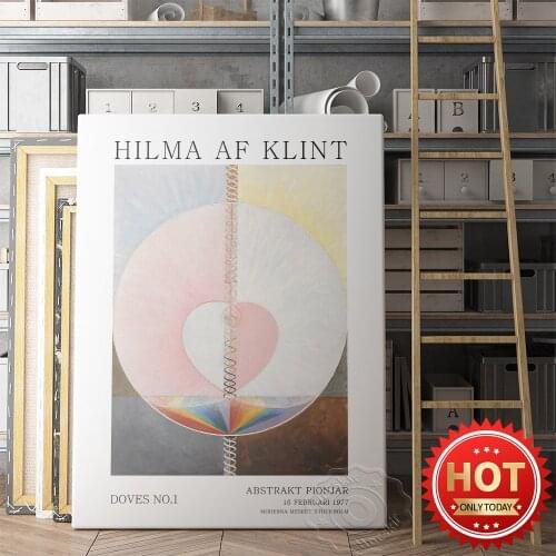 Hilma Af Klint Abstract Pigeon Canvas Painting, Hilma Gallery Wall Decor Poster, Klint Vintage Art Abstract Art Wall Picture