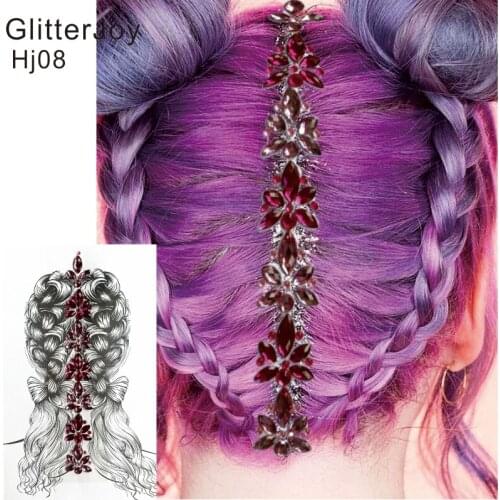HJ08 1Pc Rose Braids Jewelry Hair Accessories Bindi Sticker Body Party Carnival Decor Flower Crown Inspired