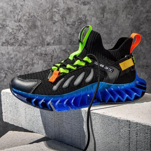 Mens Casual Blade Sneakers Mesh Breathable Running Shoes Anti-skid Damping Outdoor Sports Trainers Comfortable Jogging Fitness