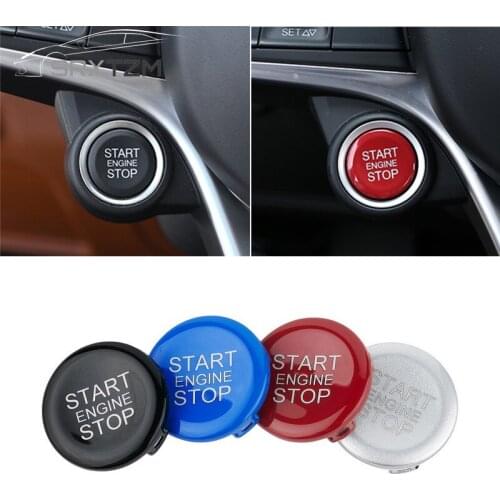 Car Switches Button Covers Auto Start/Stop Engine Button Switch Cover For Alfa Romeo Giulia Stelvio