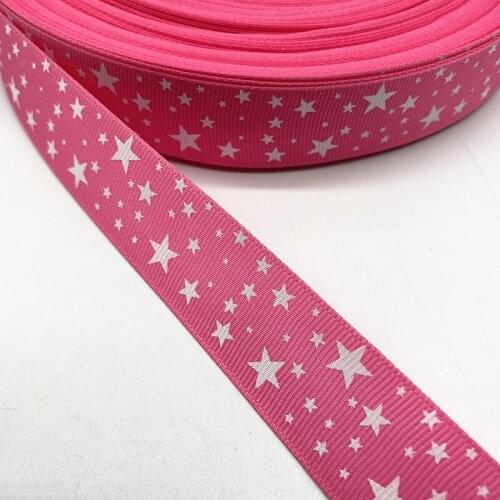 5yards 15--38mm Grosgrain Satin Ribbons Printed Star for Wedding Christmas Party Decorations DIY Bow Craft Ribbons Supplies #12