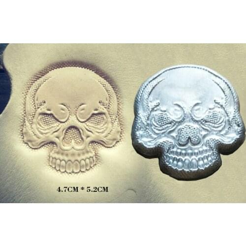 Locomotive style - 3D skull mold Hand-work design leather tools carving punches stamp craft leather with leather carving tools