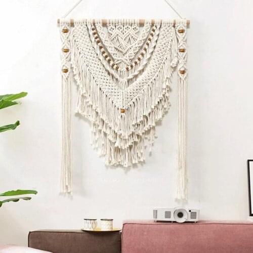 Macrame Wall Hanging Tapestry Bohemian Geometric Chic Living Room Bedside Porch Home Wall Decor Tassel Handmade