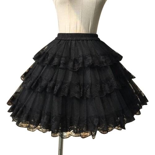 Sweet White/Black Cosplay Pettiskirt Lace Lolita Petticoat/Tutu Skirt