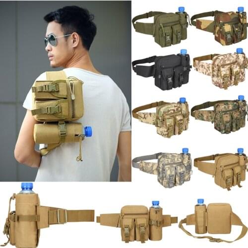 Outdoor Sports Tactical Men Waist Pack Nylon Water Bottle Phone Pouch Waterproof Hunting Climbing Camping Hiking Mini Belt Bag