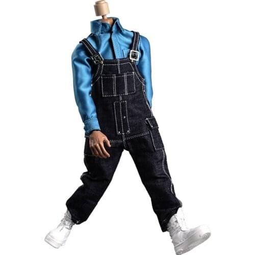 1/6 Scale Male soldier Denim Overalls Casual Clothes Suit For 12'' Action Figure Body DIY Accessories