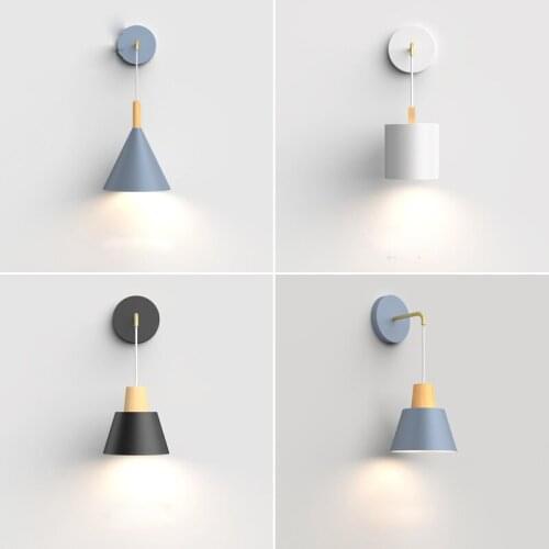 Nordic Sconce Creative Children Room Macaron Wall Lamp Personality Bedside LED Light Modern Simple Lamps Corridor Bedroom