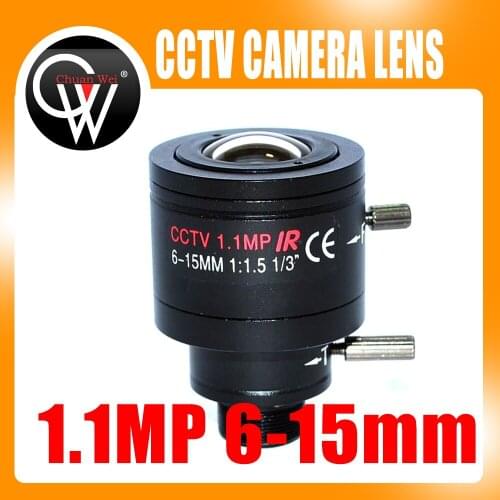 New 1.1MP 6-15mm lens M12 Varifocal Fixed Iris Infra Red CCTV Camera Zoom Board Lens for cctv IP CAMERA
