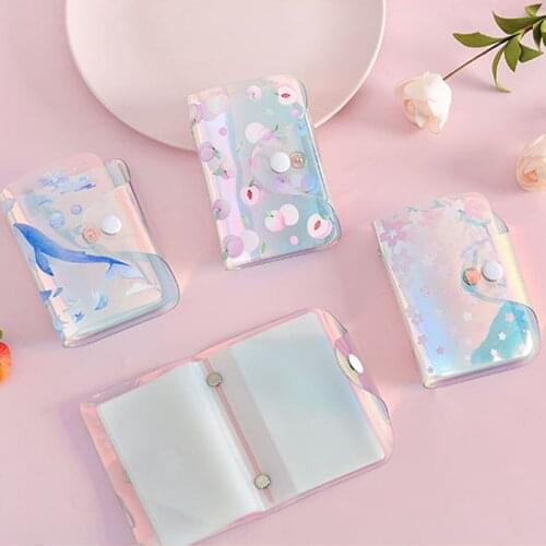New Laser PVC Card Holder Case for Women Girls Janpanes Style Cute Credit Passport Card Bag ID Passport Card Wallet Gift