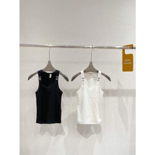 New ladies fashion 2021 sexy sleeveless casual solid color hardware buckle shoulder strap camisole 0116