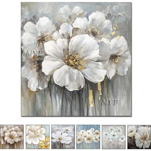 New Arrival Home Wall Flower Canvas Art Handmade Abstract Flower Oil Painting Canvas Wall Art Modern Home Decoration Unframed