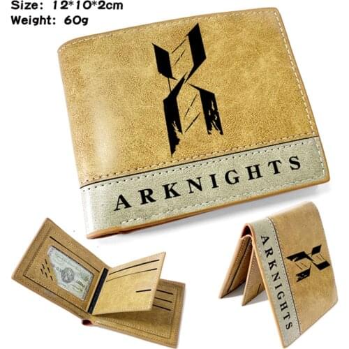 New PU Wallet Game Arknights Teenager Short Casual Bifold Mens Leather Note Compartment Photo Credit Cards Holder Purses Hot