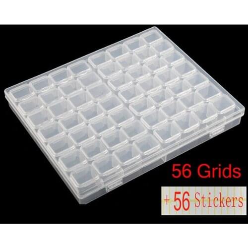 56 Grids Diamond Painting Accessories Box Jewelry Box Rhinestone Embroidery Crystal Bead Organizer Storage Case Container Tools