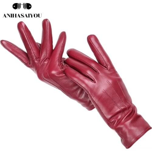 2020 Winter fashion womens leather gloves,Driving a car to keep warm womens winter gloves,soft sheepskin womens gloves-GX154