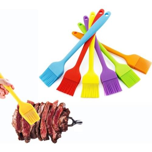 Food Grade Brush Silicone Colorful BBQ Bake Bolosy Nontoxic Barbecue Scrub Kitchen Tools Heat-resistant Grill Brush 3pcs/set