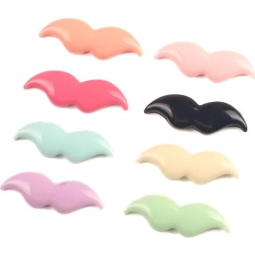 50Pcs Mixed 33x11mm Resin Moustache Decoration Craft Flatback Cabochon Embellishments For Scrapbooking Cute Diy Accessories