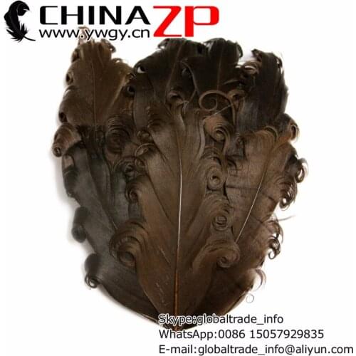 Retail and Wholesale from CHINAZP Factory Top Quality Dyed Brown Curly Goose Nagorie Pad Feather