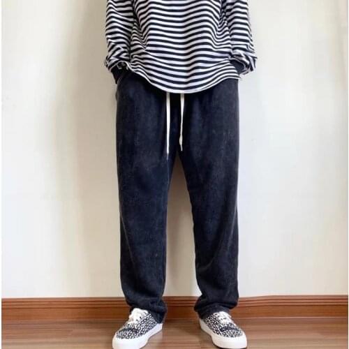 Elastic Waist Sweatpants Mens Casual Hip Hop Straight Loose Men Pants Fashion Slacks Tide Trousers Mens Male Bottoms Plus Size