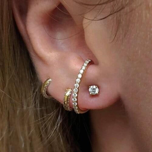 Ring retro Earrings European and American exaggerated cool scenery face Earbone with Zircon Earrings Earrings