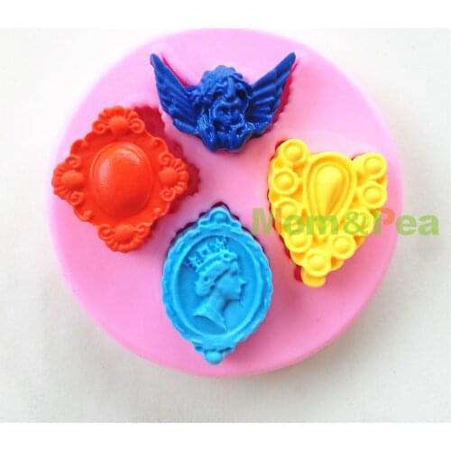Mom&Pea 0600 Free Shipping Angel & King Face Shaped Silicone Mold Cake Decoration Fondant Cake 3D Mold