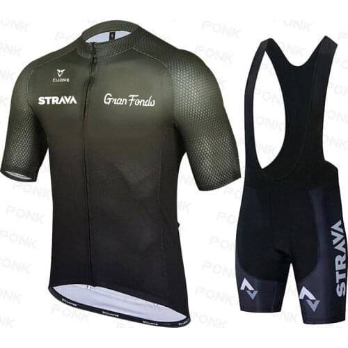 2021 STRAVA short sleeve Cycling jersey Set bib pants ropa ciclismo bicycle clothing MTB bike Short sleeve jersey Mens clothes