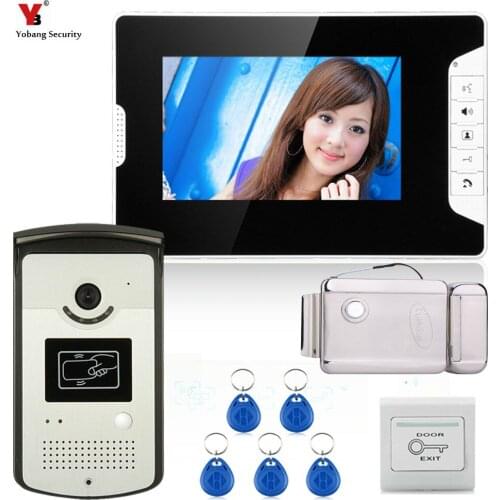 Yobang Security HD 7" inch Screen Video Doorphone Doorbell Speraker phone Video Intercom system Release Unlock for Private House